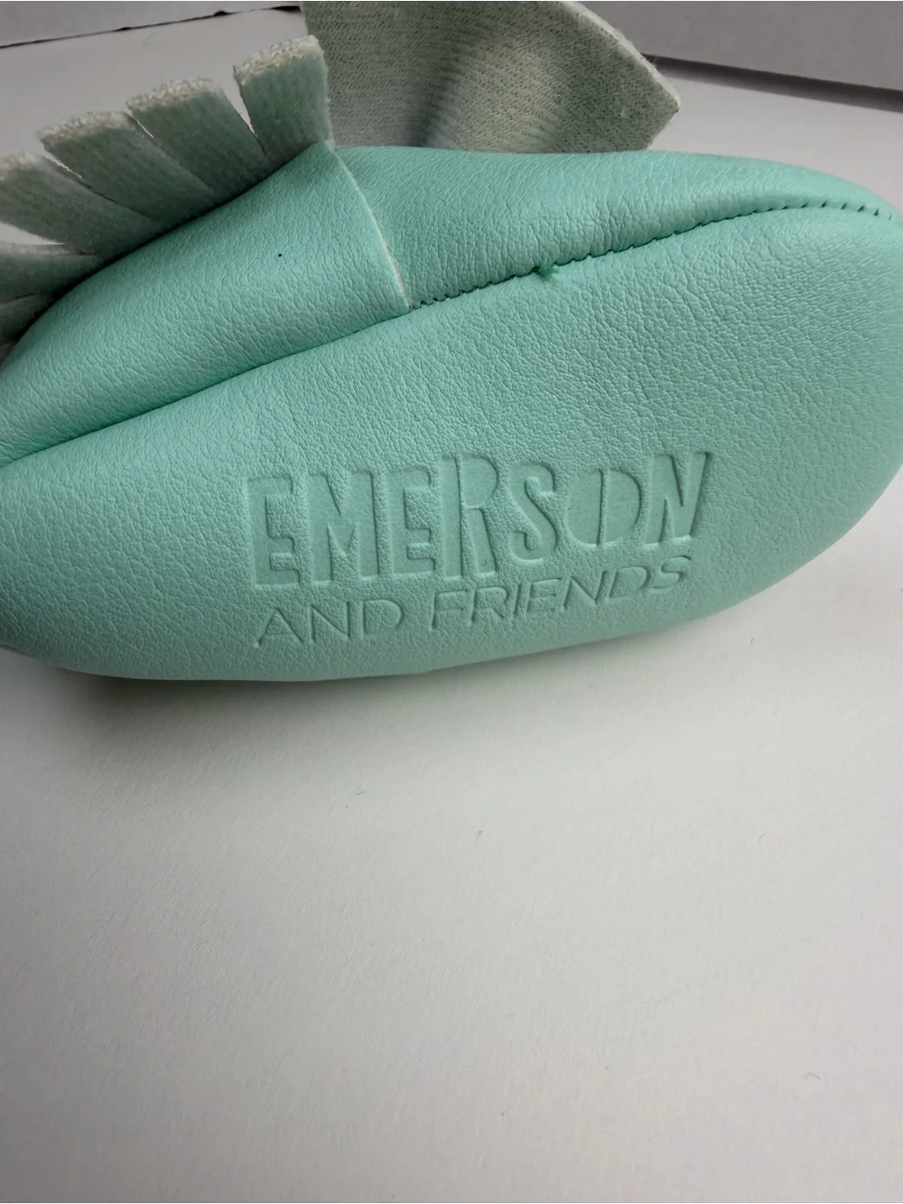BNIB Emerson & Friends Baby Faux Leather Moccasins w/ Bow - Mint - Size 1